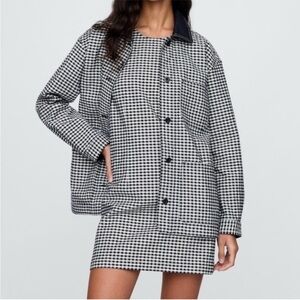 GAP x Doen denim plaid coat, XS